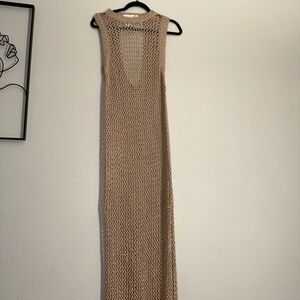 Altar'd State Tan Crochet Swim Coverup